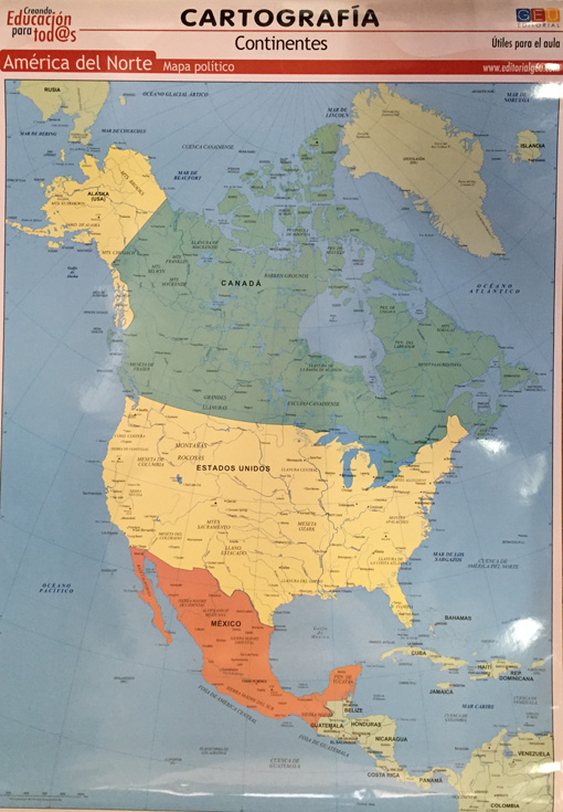 América del Norte. Mapa Político :: Librería Agrícola Jerez